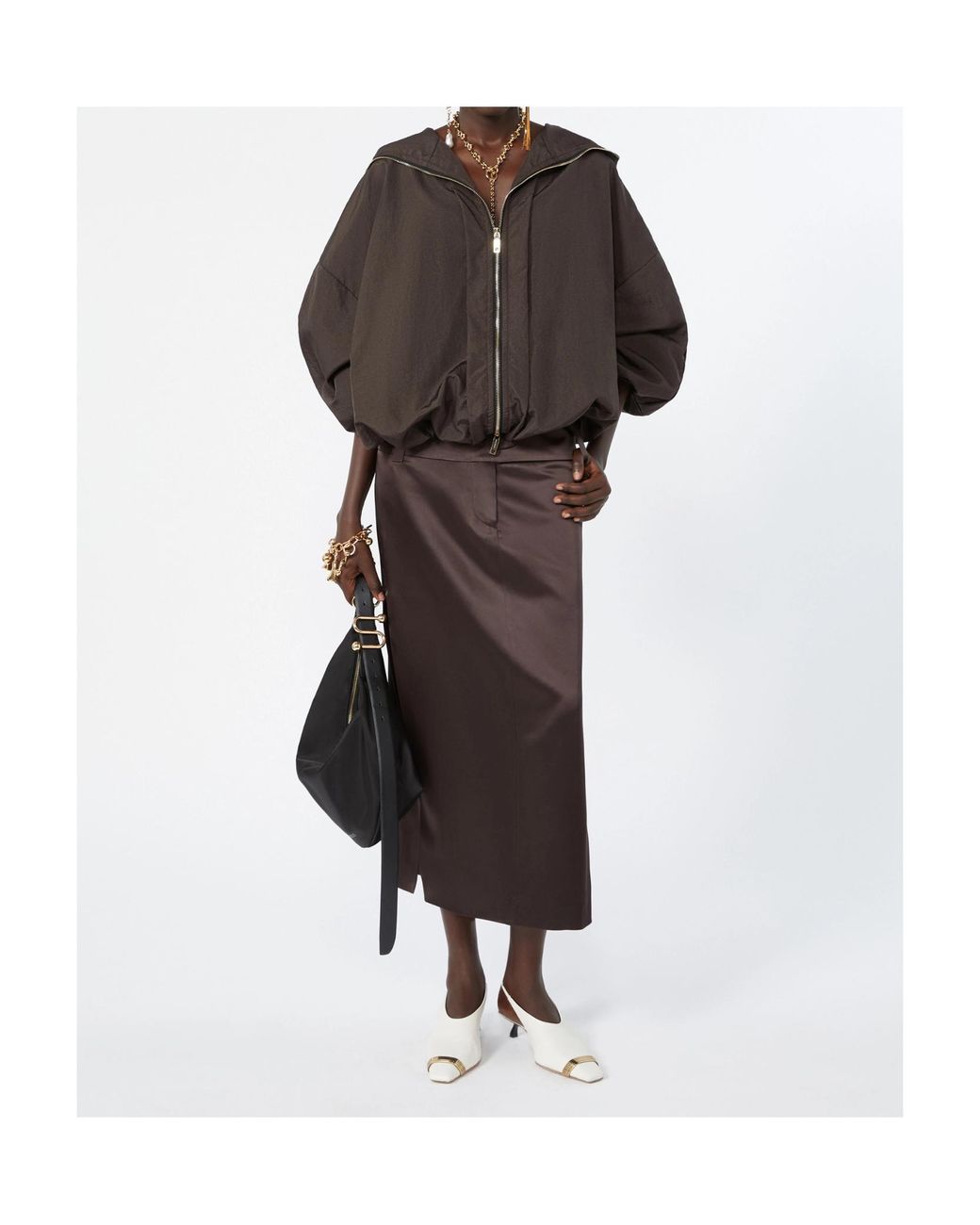 Sportmax Brown Spxronchi Hooded Jacket