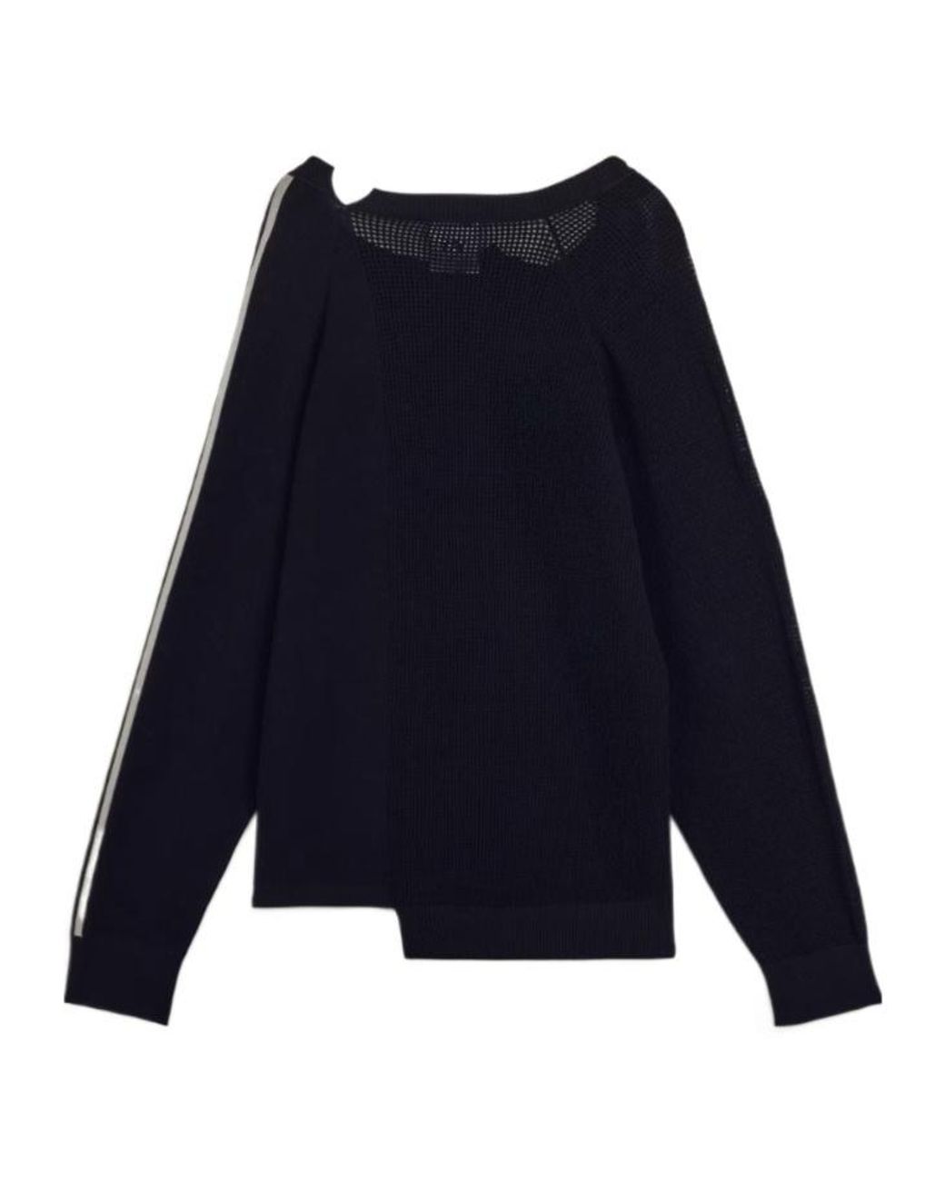 Y-3 Blue Logo Detailed Asymmetric Knitted Jumper for men