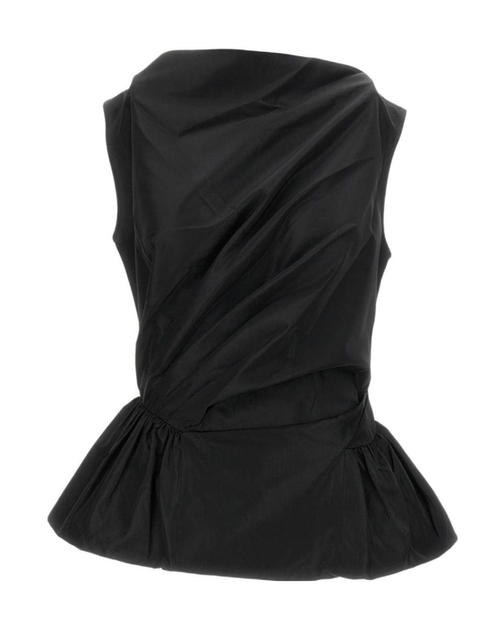 Simone Rocha Black Draped Bind Peplum Top