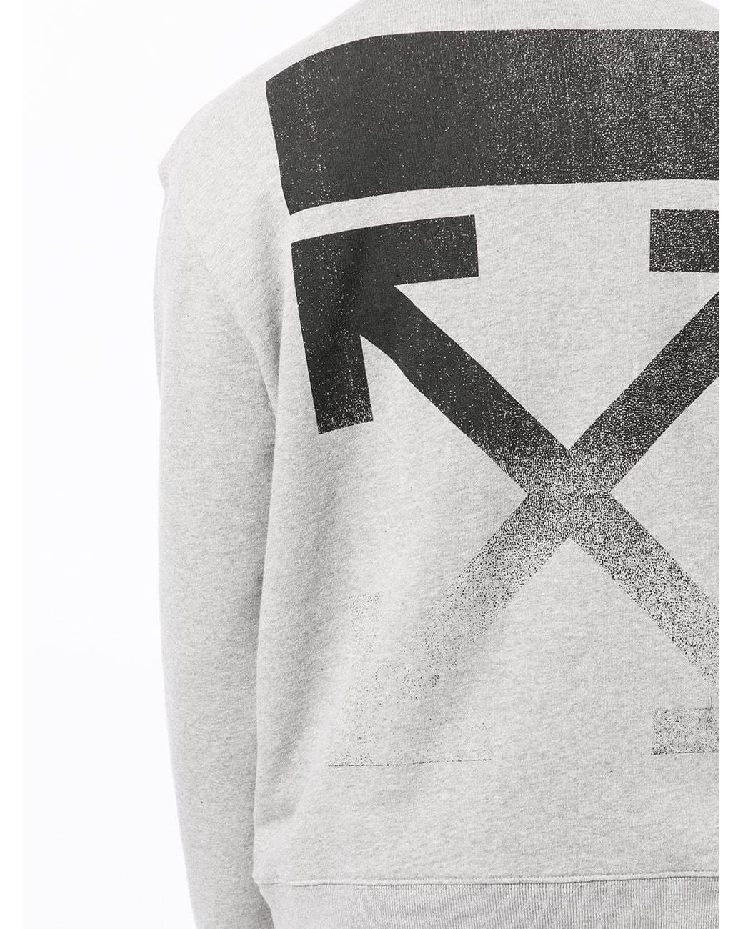 Off-White c/o Virgil Abloh Gray Logo-Print Long-Sleeve Sweatshirt for men