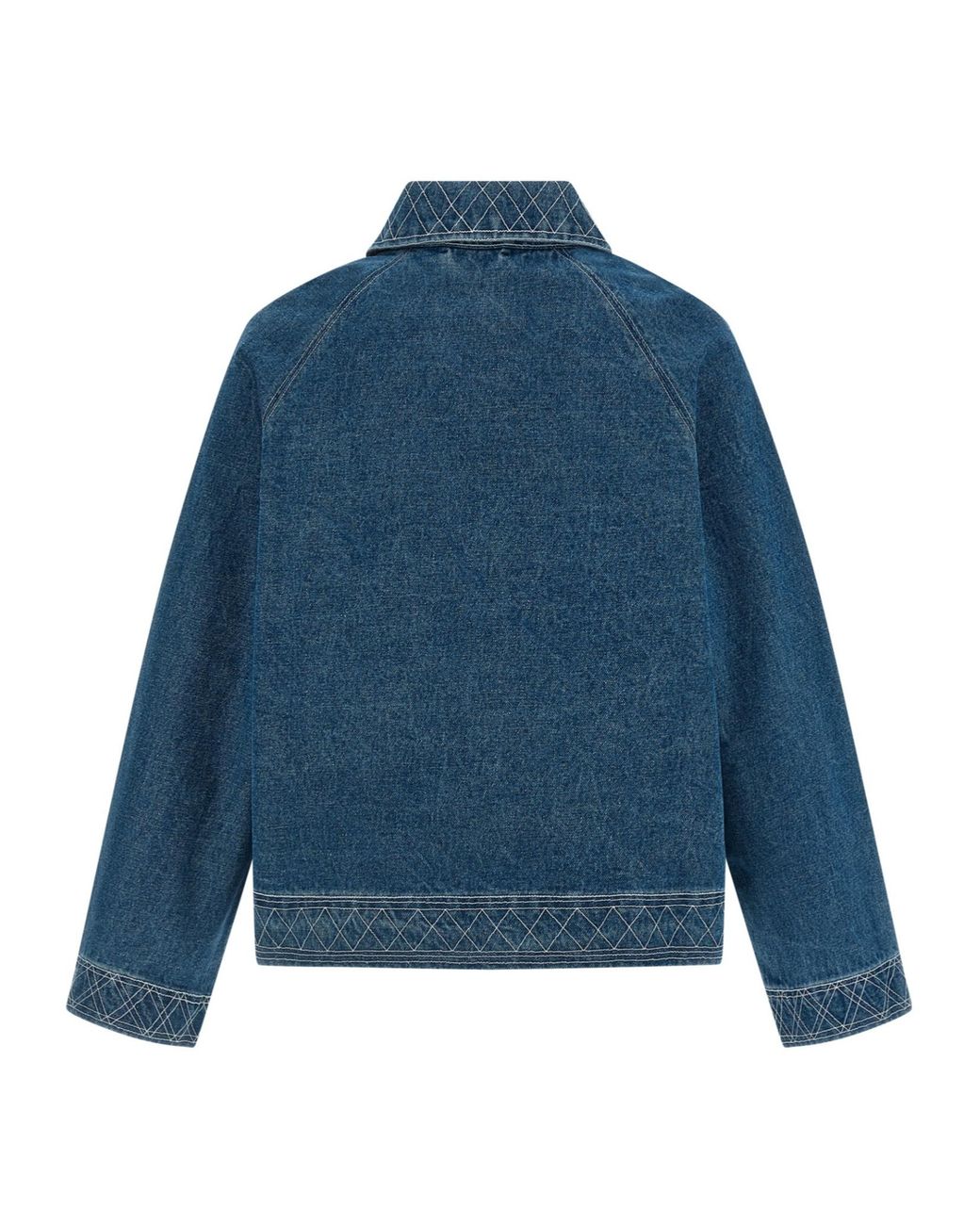 Bode Blue Embroidered Denim Jacket for men
