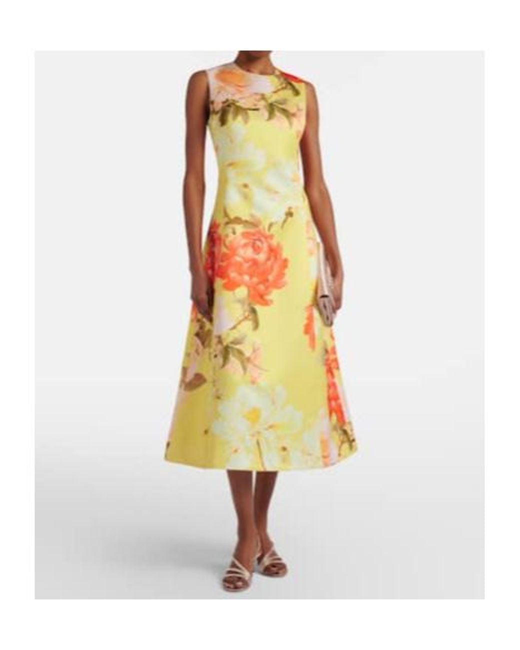 Leo Yellow C Floral Midi Dress