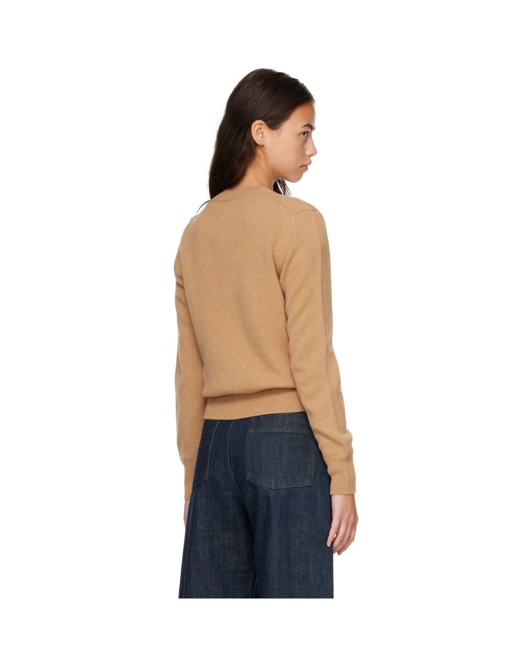 &Daughter Natural V-Neck Wool Knit Sweater