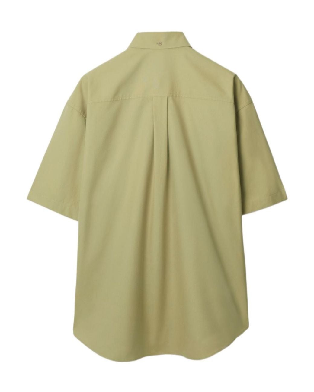 Burberry Green Logo-Embroidered Short Sleeved Poplin Shirt for men