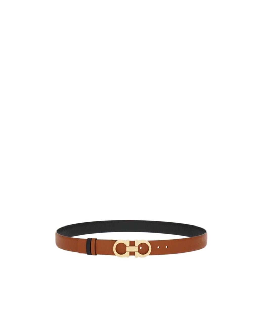 Ferragamo White Ferragamo Gancini Buckle Reversible Belt