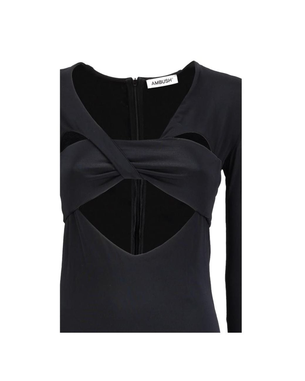 Ambush Black Cut-Out Detailed Mini Dress