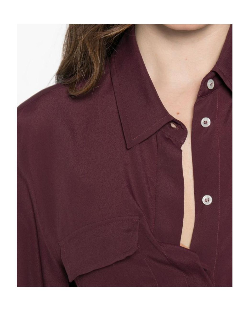 Marella Purple Button-Pocket Shirt