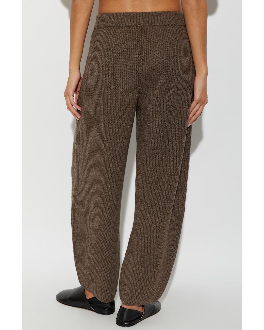 By Malene Birger Brown Carmela Ribbed Knitted Trousers