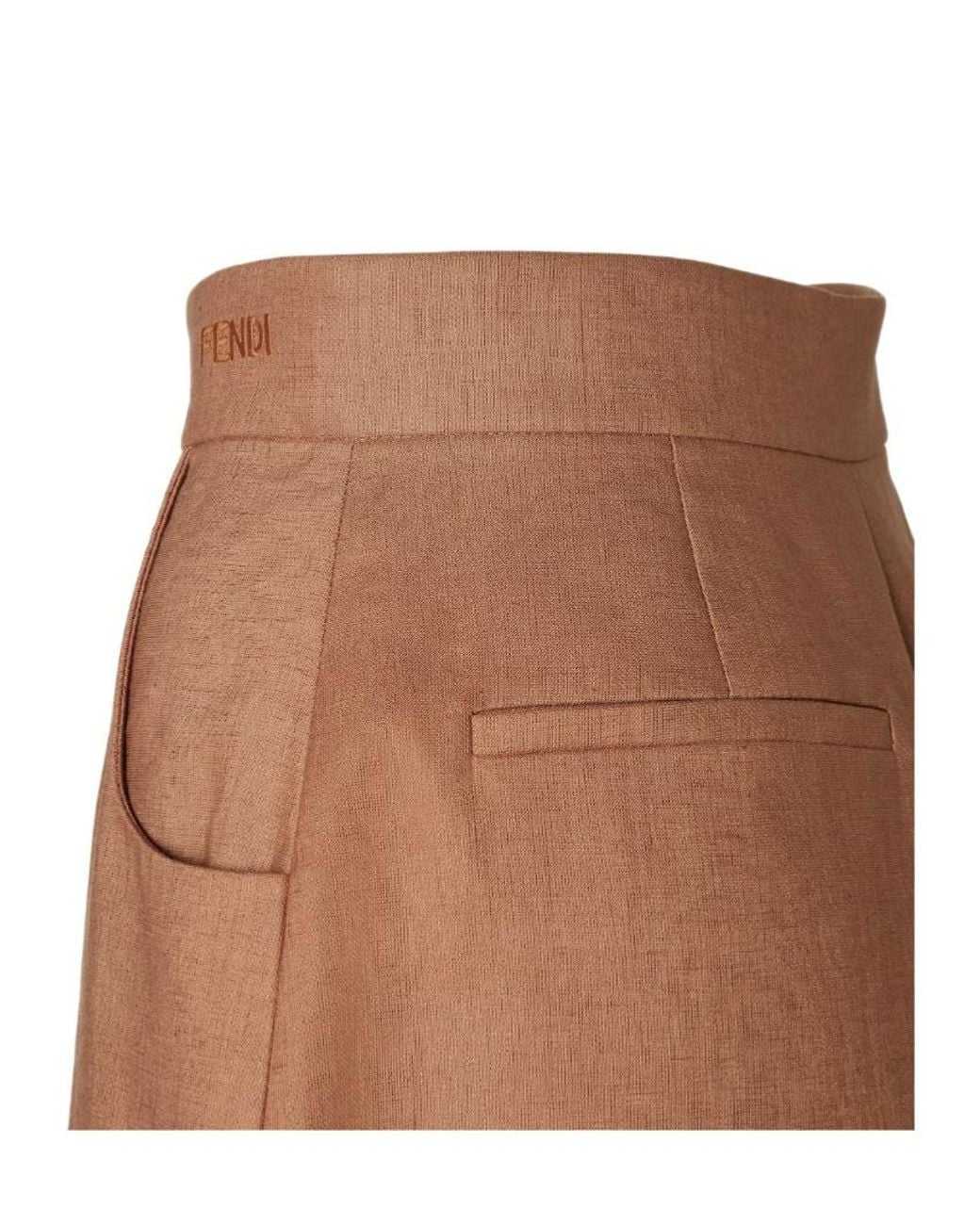 Fendi Brown Balloon-Waist Elasticated Cuffs Pants