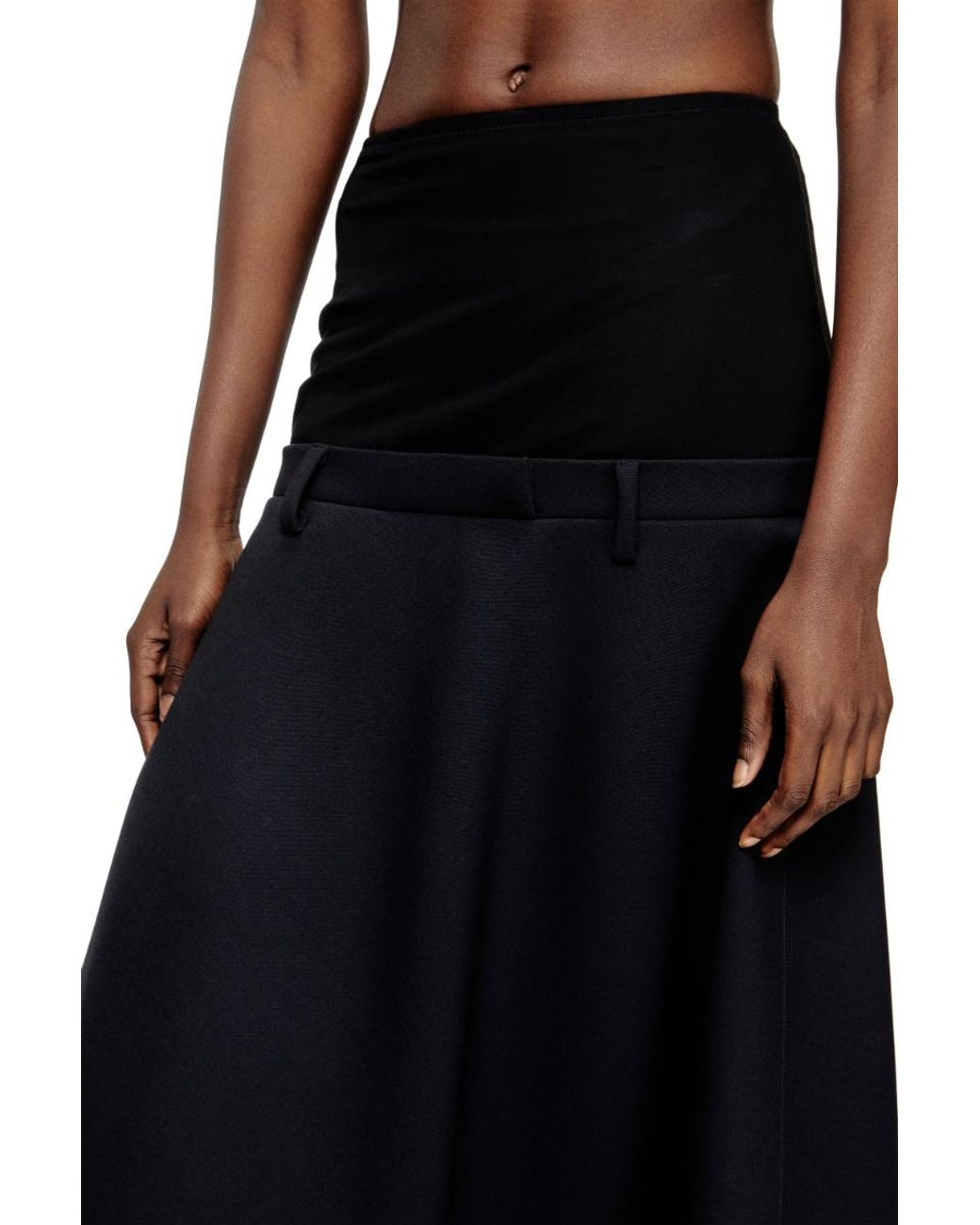 DIESEL Black Sokna-O-Grace-Bond Midi Skirt
