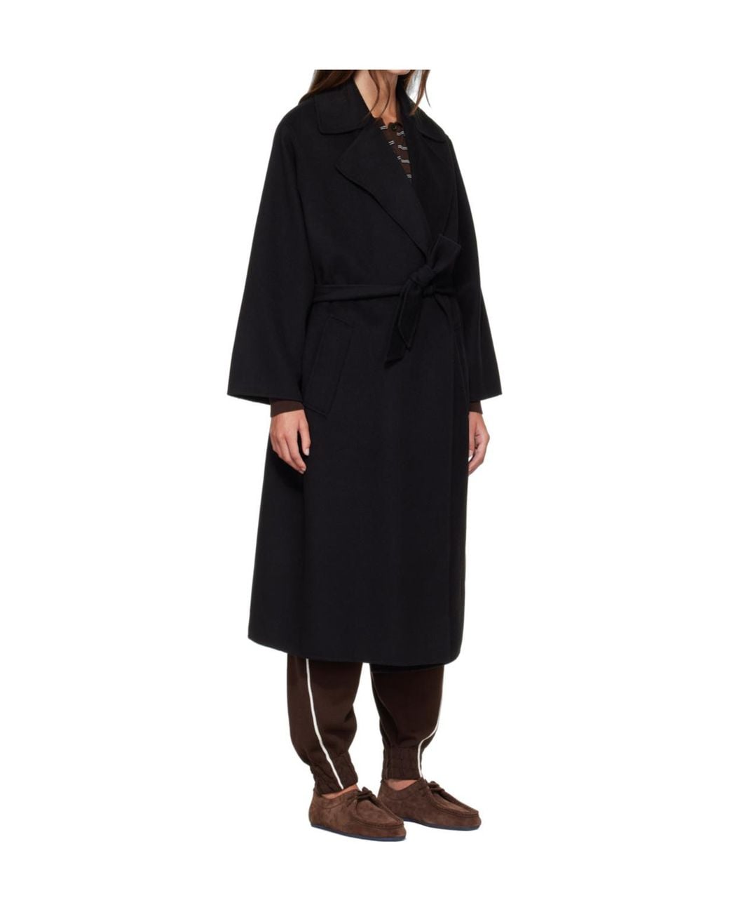 Weekend by Maxmara Black Operoso Belted Long Coat