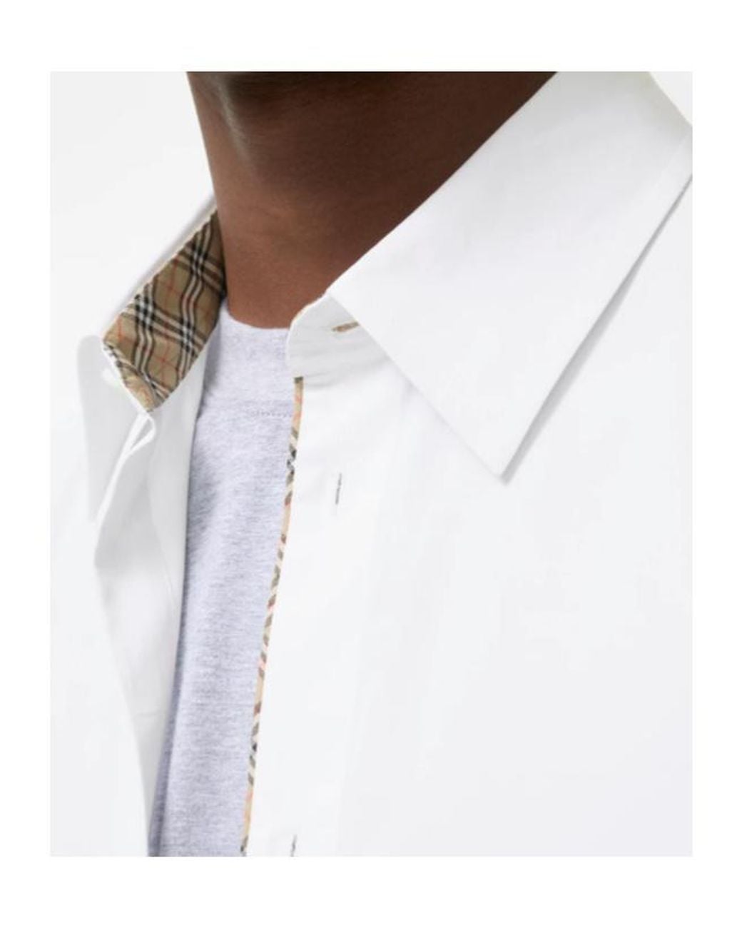 Burberry White Long Sleeved Buttoned Shirt for men