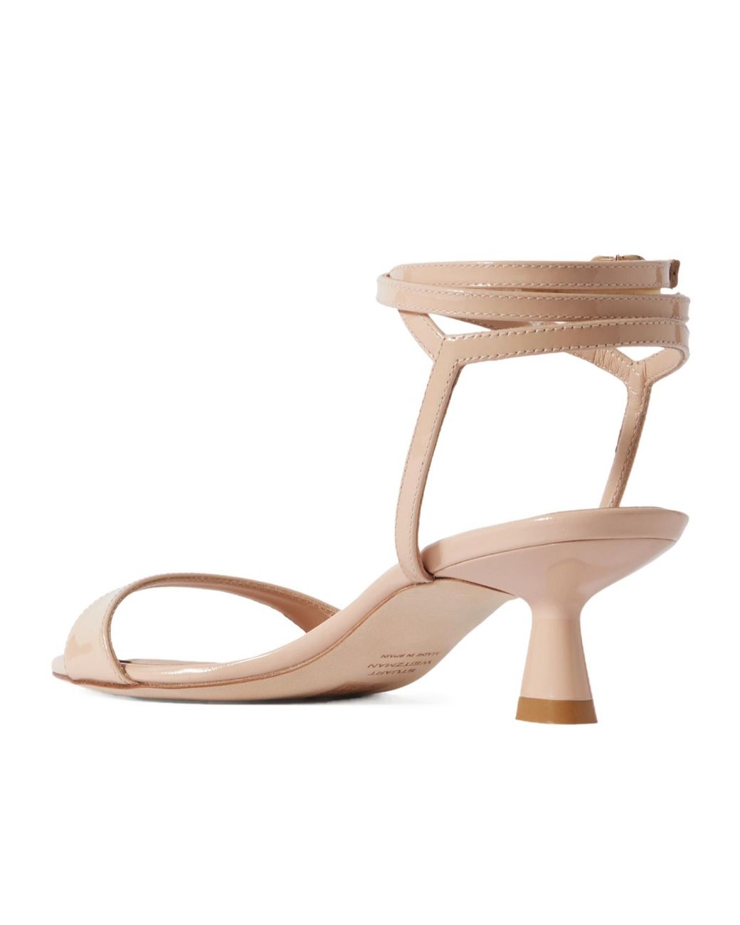 Stuart Weitzman Natural Patent Leather Low Heel Shoes