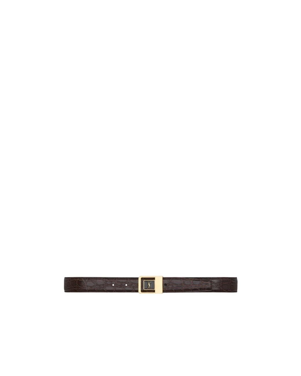 Saint Laurent White Buckle Belt