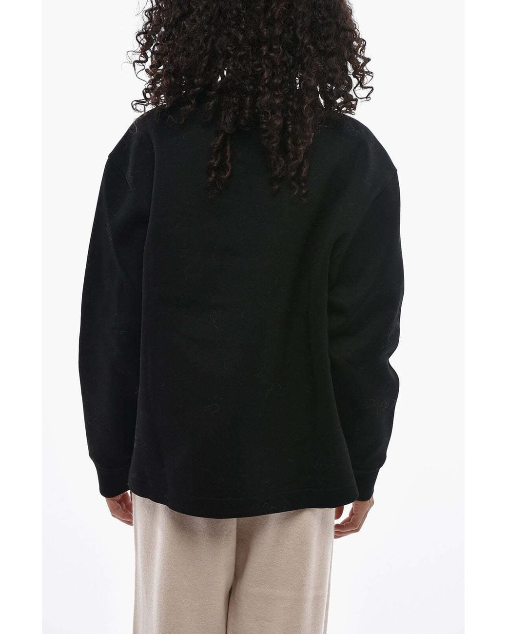Prada Black Crewneck Sweatshirt With Front Print