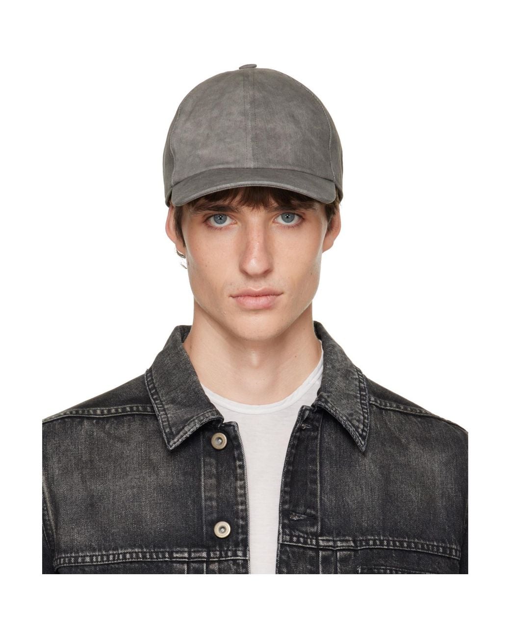 Rick Owens Gray Six-Panel Baseball Cap for men
