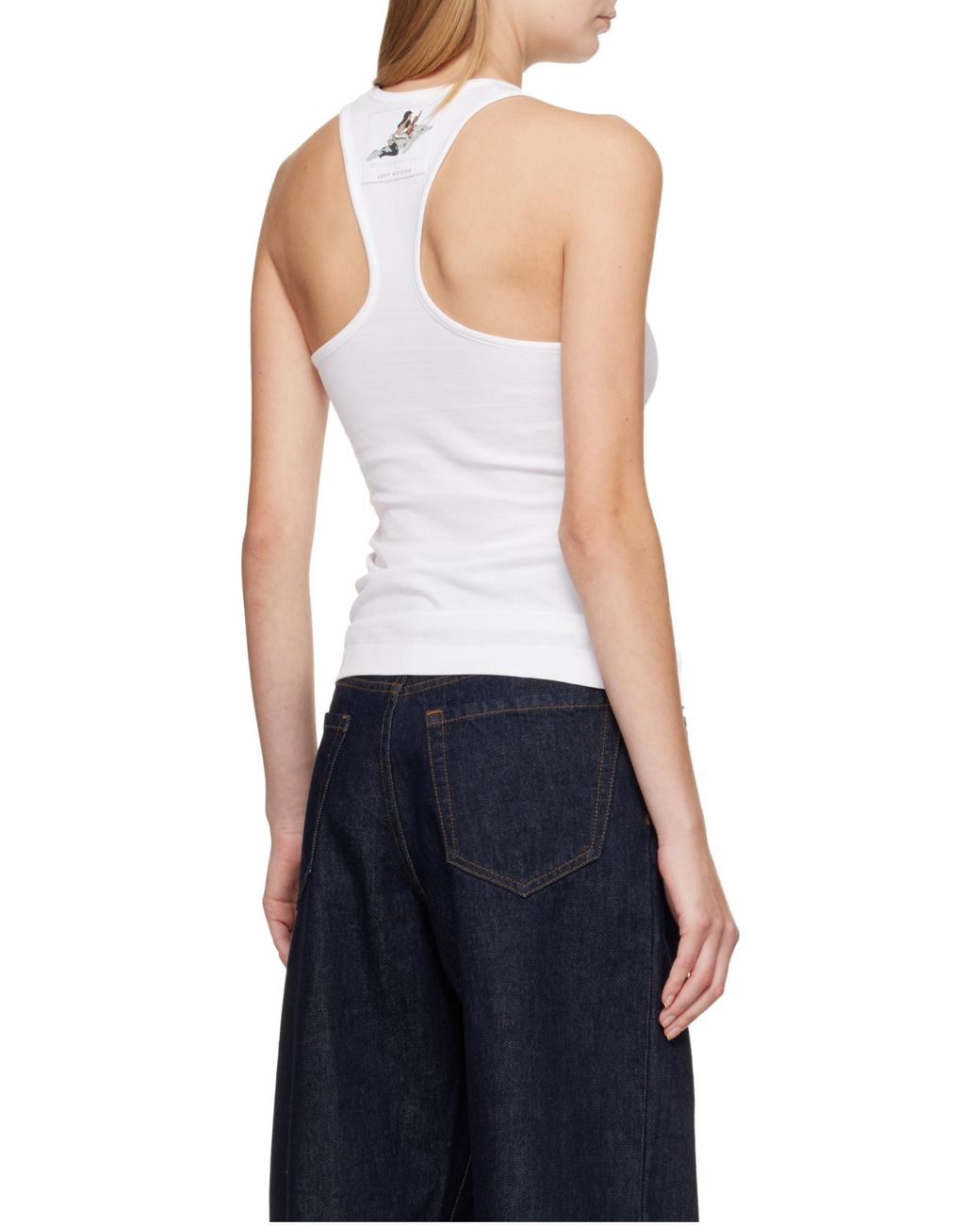 Stella McCartney White Doggy Printed Tank Top
