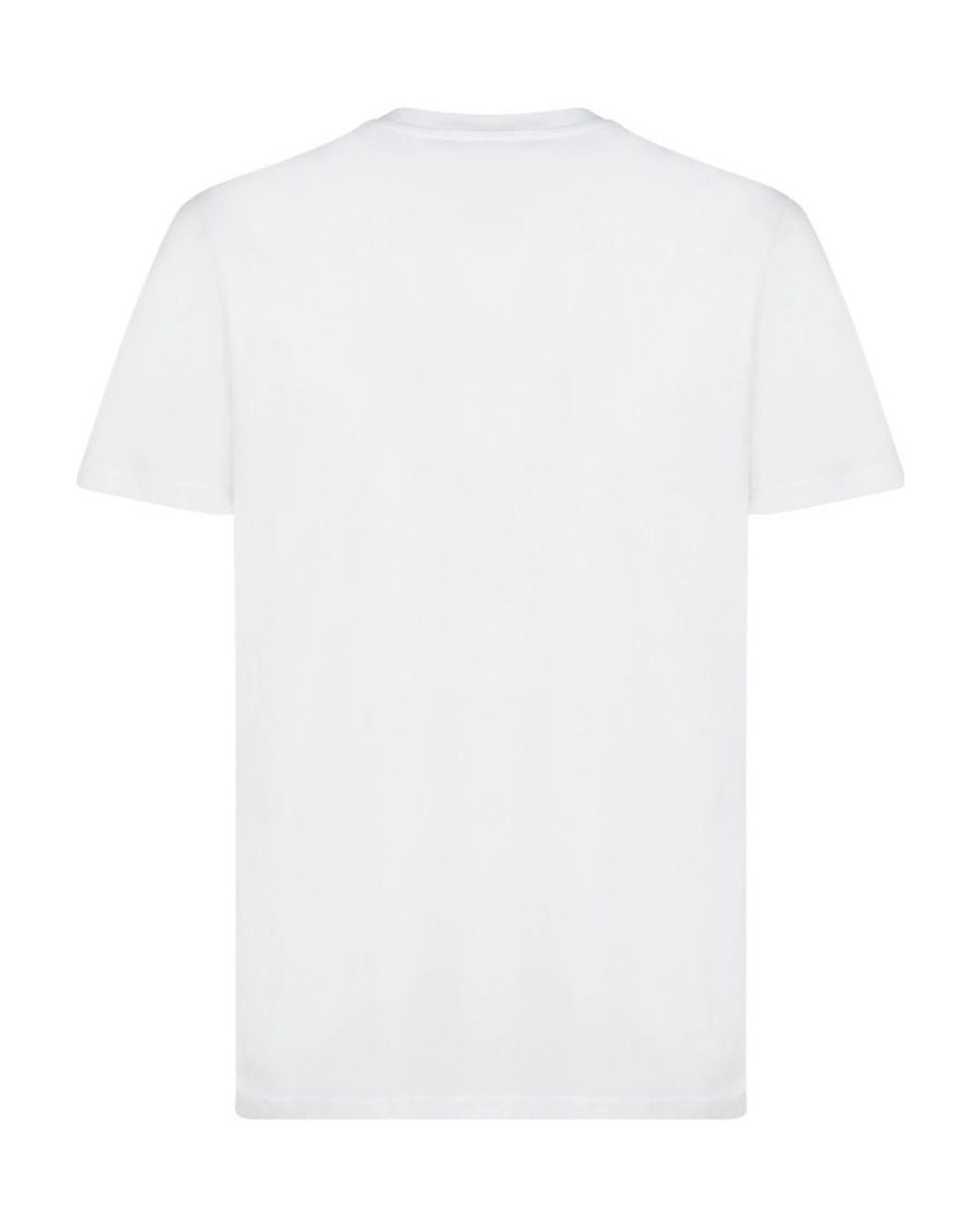 Moschino White Logo Printed Crewneck T-Shirt for men