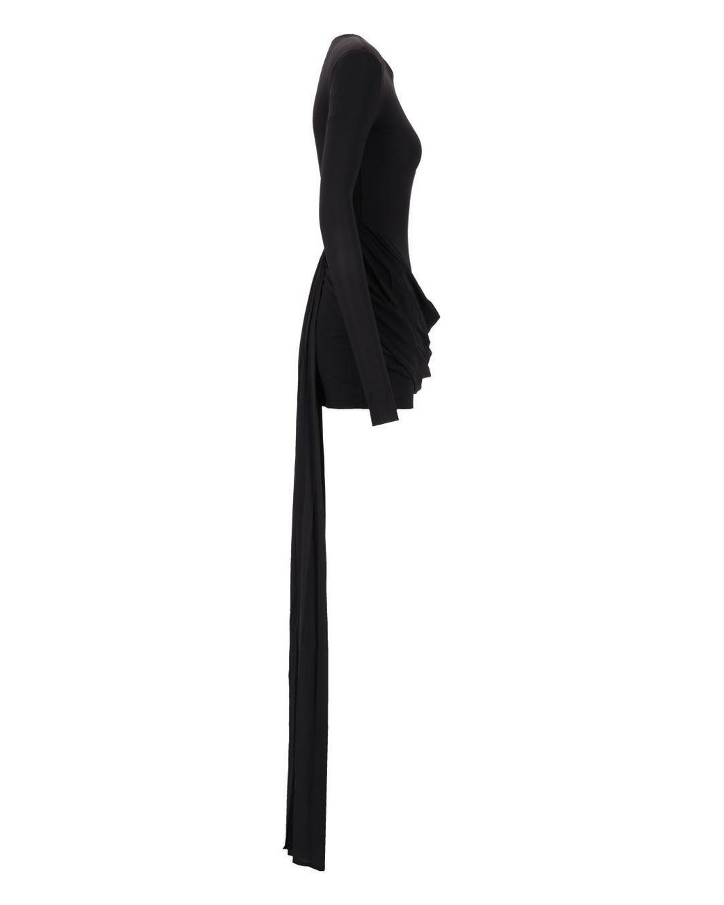 Amazuìn Black Nicola Draped Mini Dress