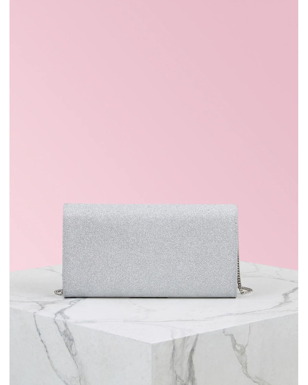 Roger Vivier Gray Flower Strass Buckle Clutch Bag