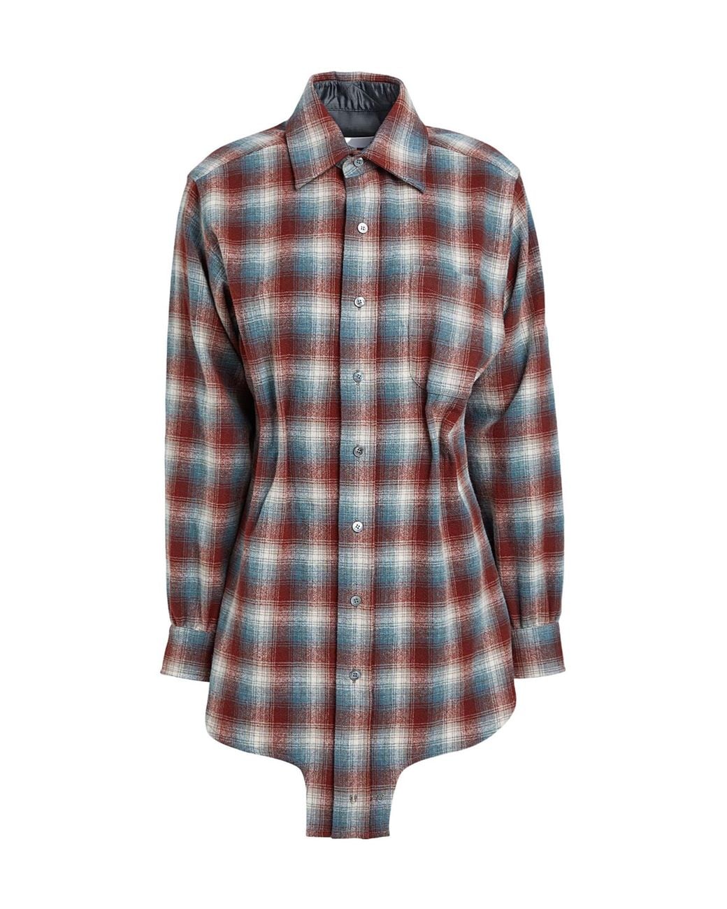 Maison Margiela Gray Classic Plaid Long-Sleeve Wool Shirt