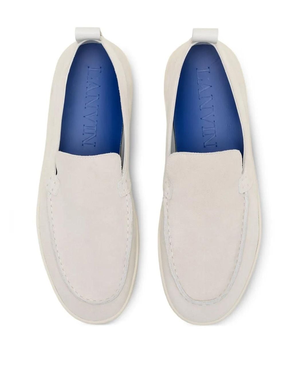 Lanvin White Contrast-Panel Loafers for men