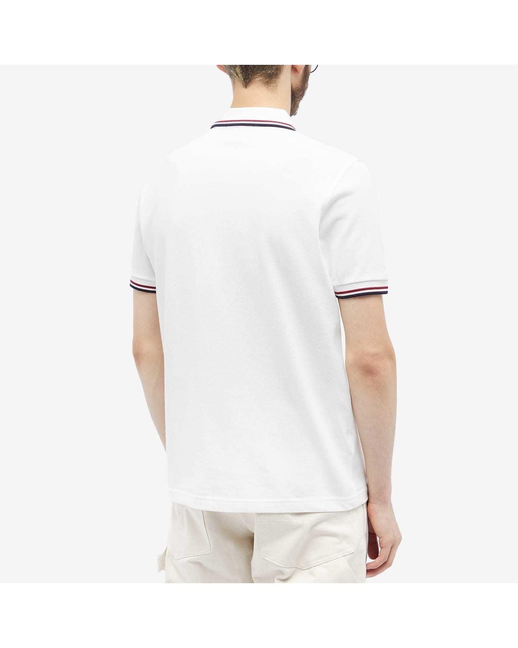 Fred Perry White Twin Tipped Polo Shirt for men