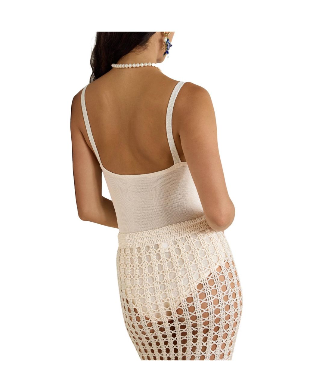 Calle Del Mar Natural Ribbed-Knit Bodysuit