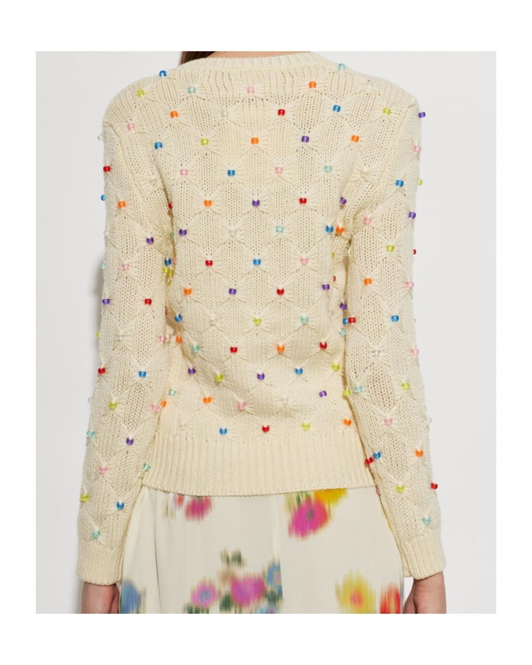 Isabel Marant White Isabel Marant Étoile Priyanka Embellished Knitted Sweater