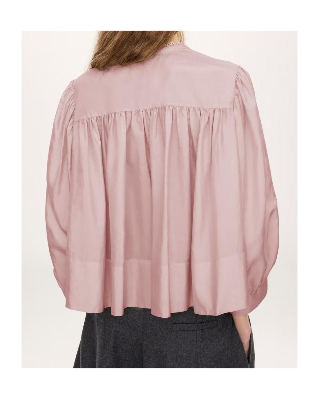 Chloé Pink Chloé Gathered Ruffle Top
