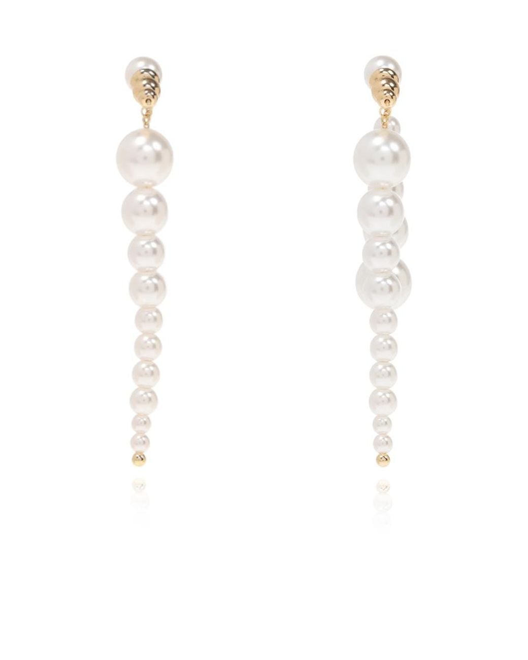 Cult Gaia White Loreli Embellished Earrings