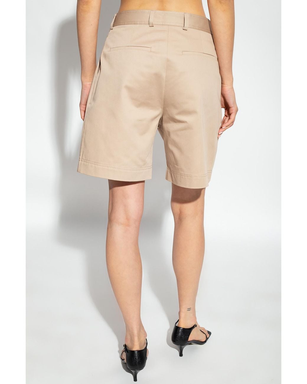 Totême Natural Totême High-Waisted Knee-Length Shorts