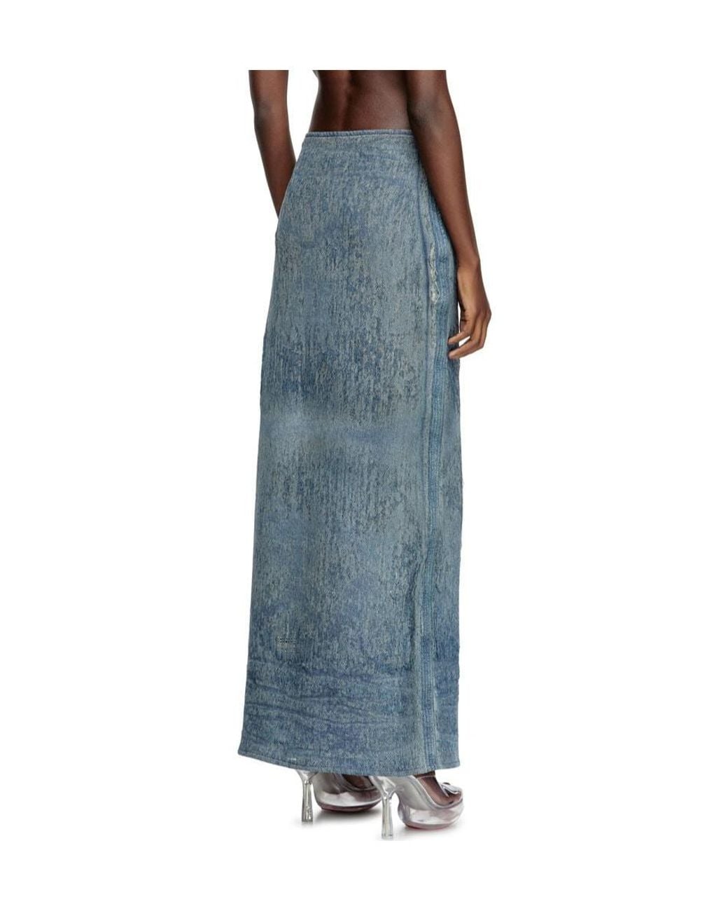 DIESEL Black De-Megan-Fsg Distressed Denim Skirt