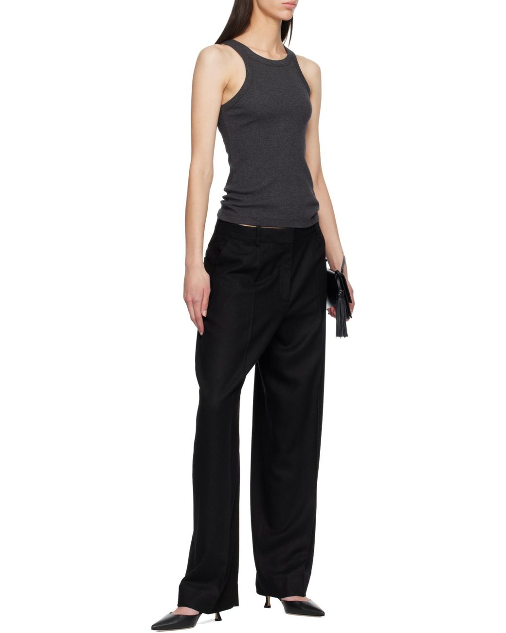 Totême  Black Totême Pleated Wide-Leg Pants