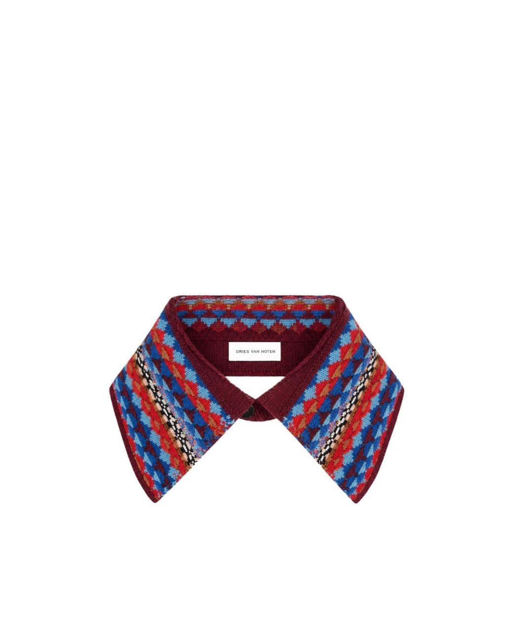 Dries Van Noten White Jacquard Wool Collar