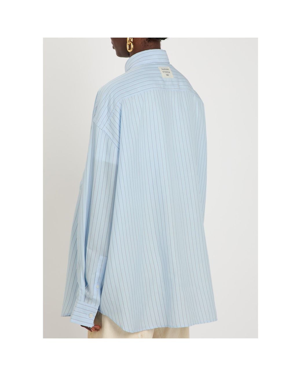 Acne Blue Simple Tencel Shirt