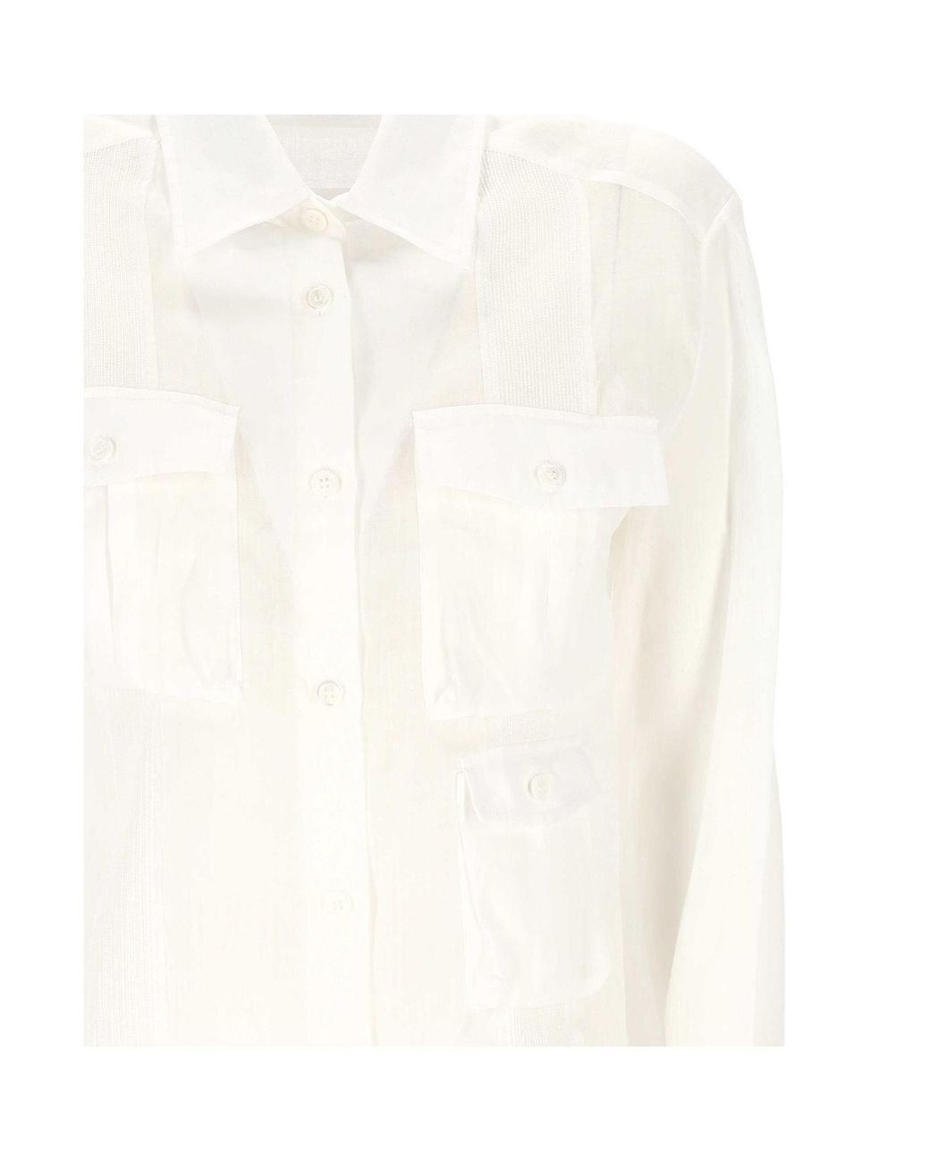 Ermanno Scervino White Button-Up Long-Sleeved Shirt