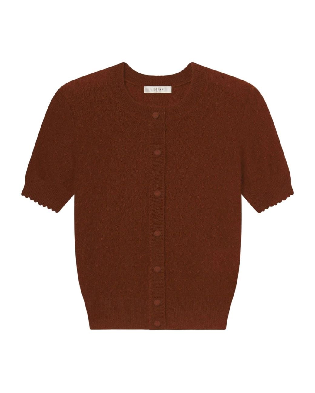 FRAME Brown Short Sleeve Cardigan