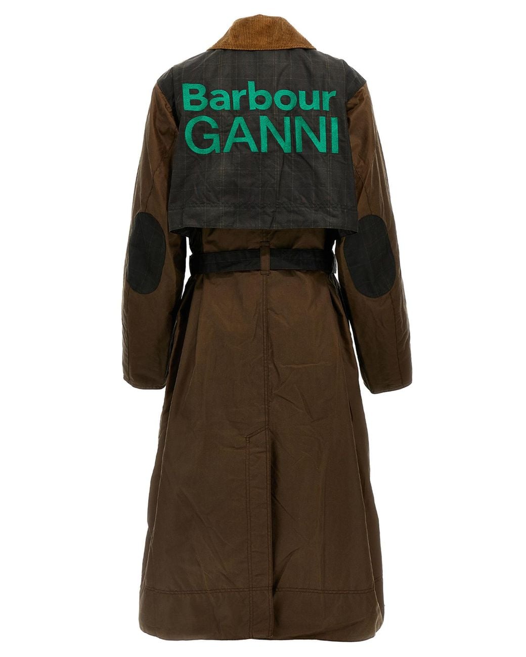 Barbour Brown X Ganni Waxed Trench Coat