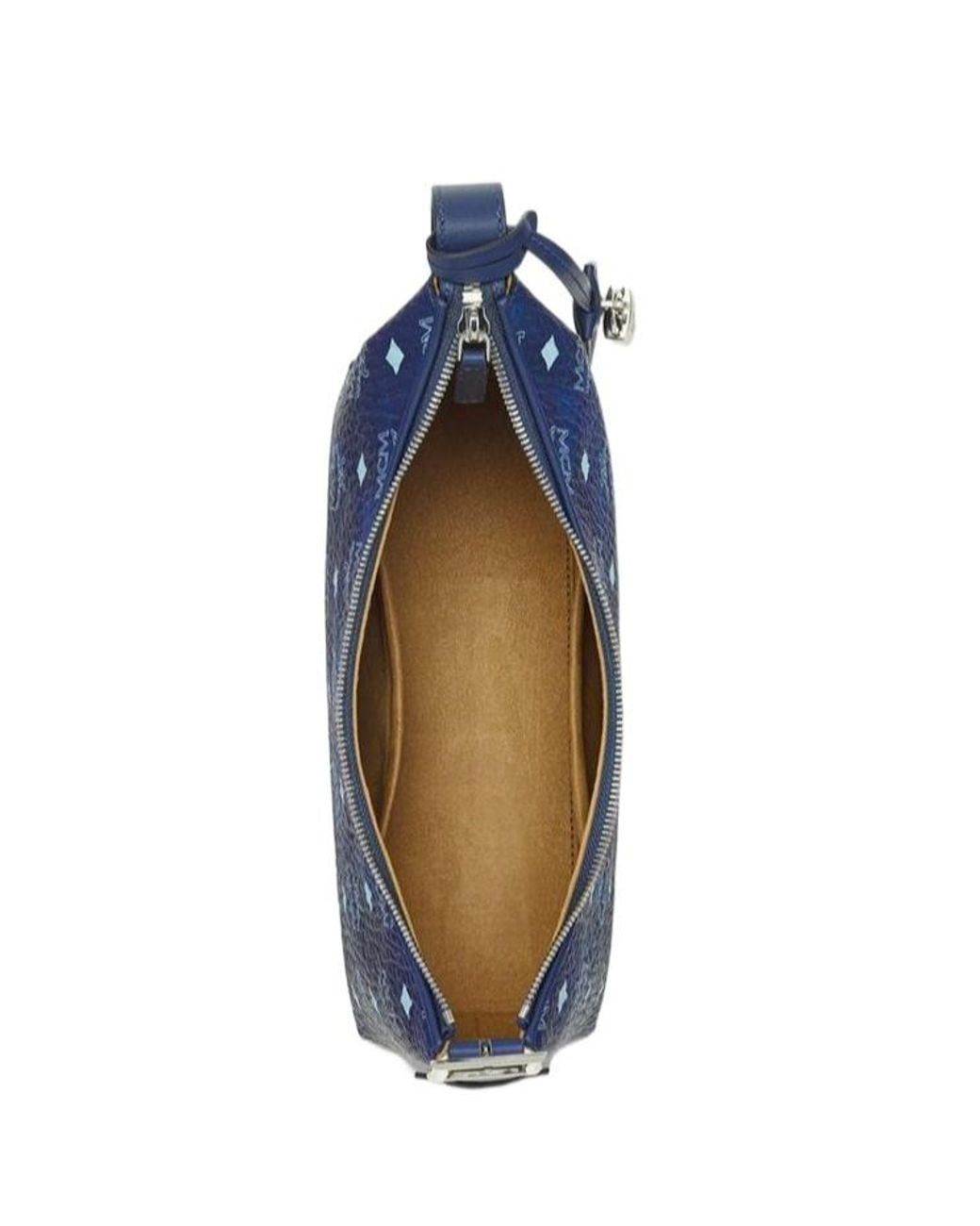 MCM Blue Small Aren Visetos Zipped Crossbody Bag