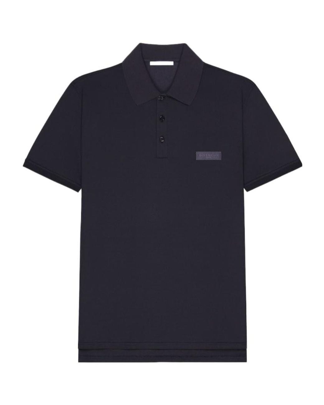 Givenchy Blue Logo Patch Short-Sleeved Polo Shirt for men