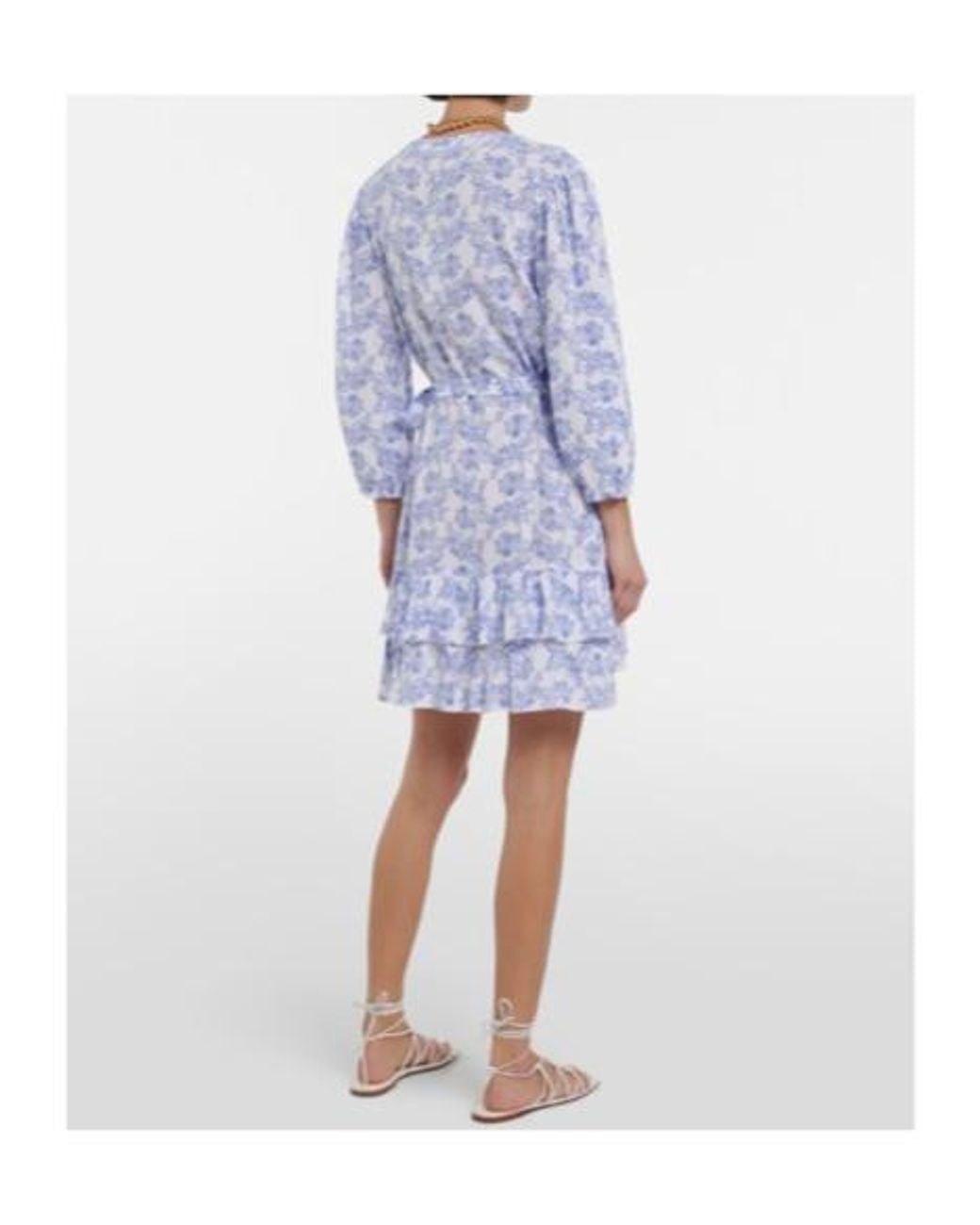 Melissa Odabash Blue Legacy Floral Wrap Minidress