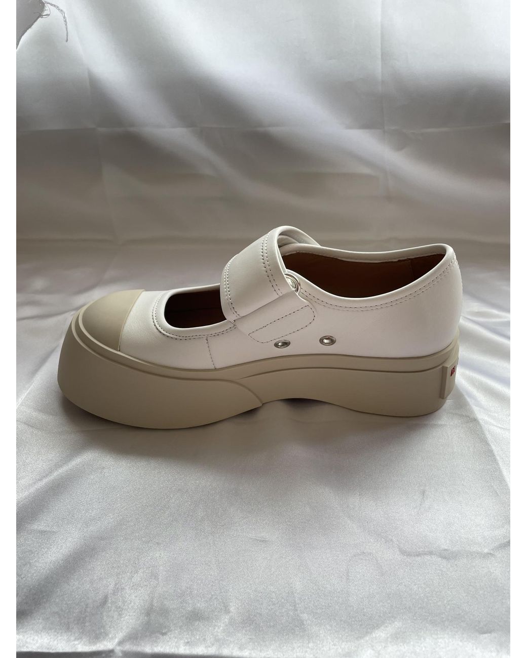 Marni White Pablo Touch Strap Low Top Sneakers