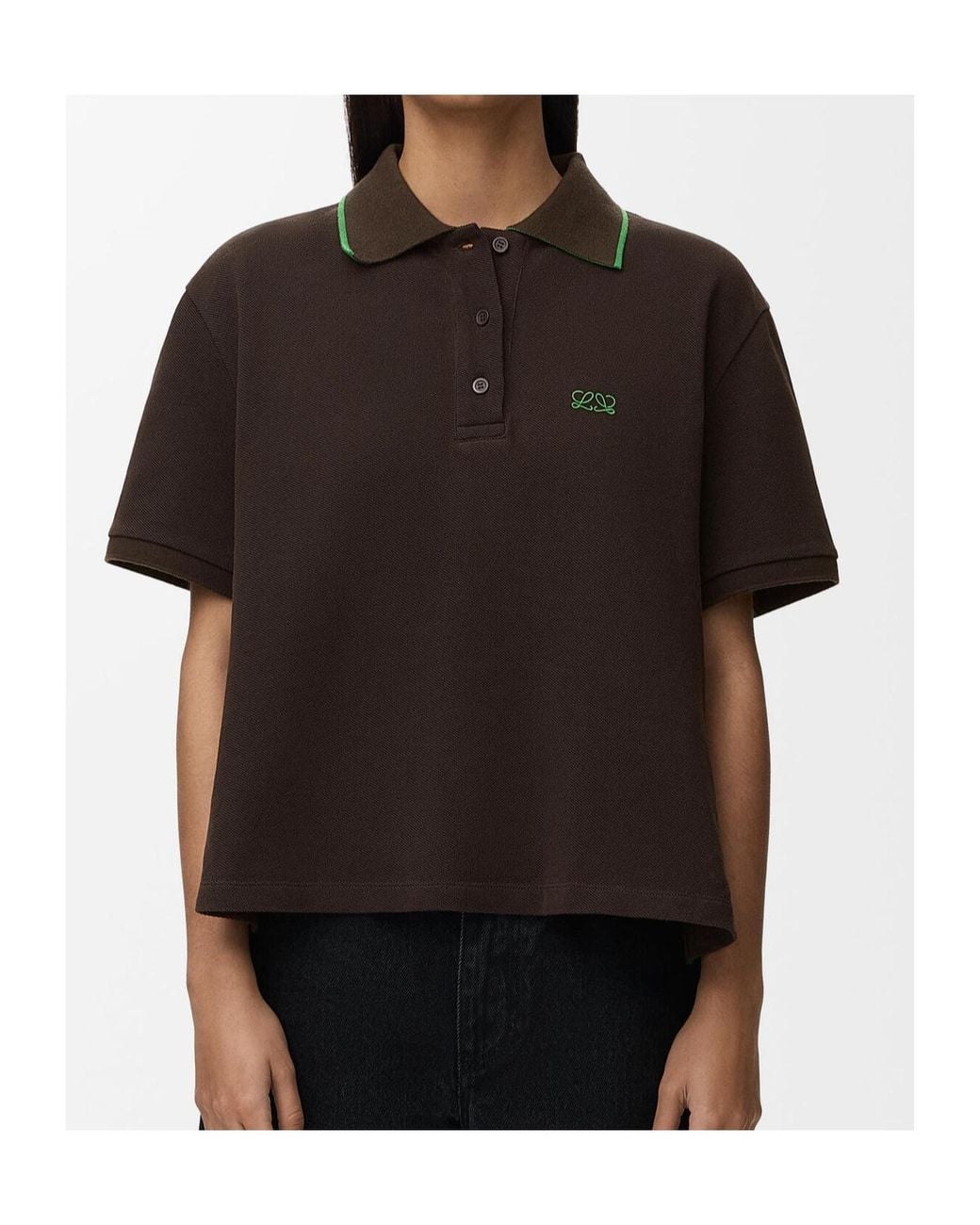 Loewe Brown Contrast Trim Polo Shirt