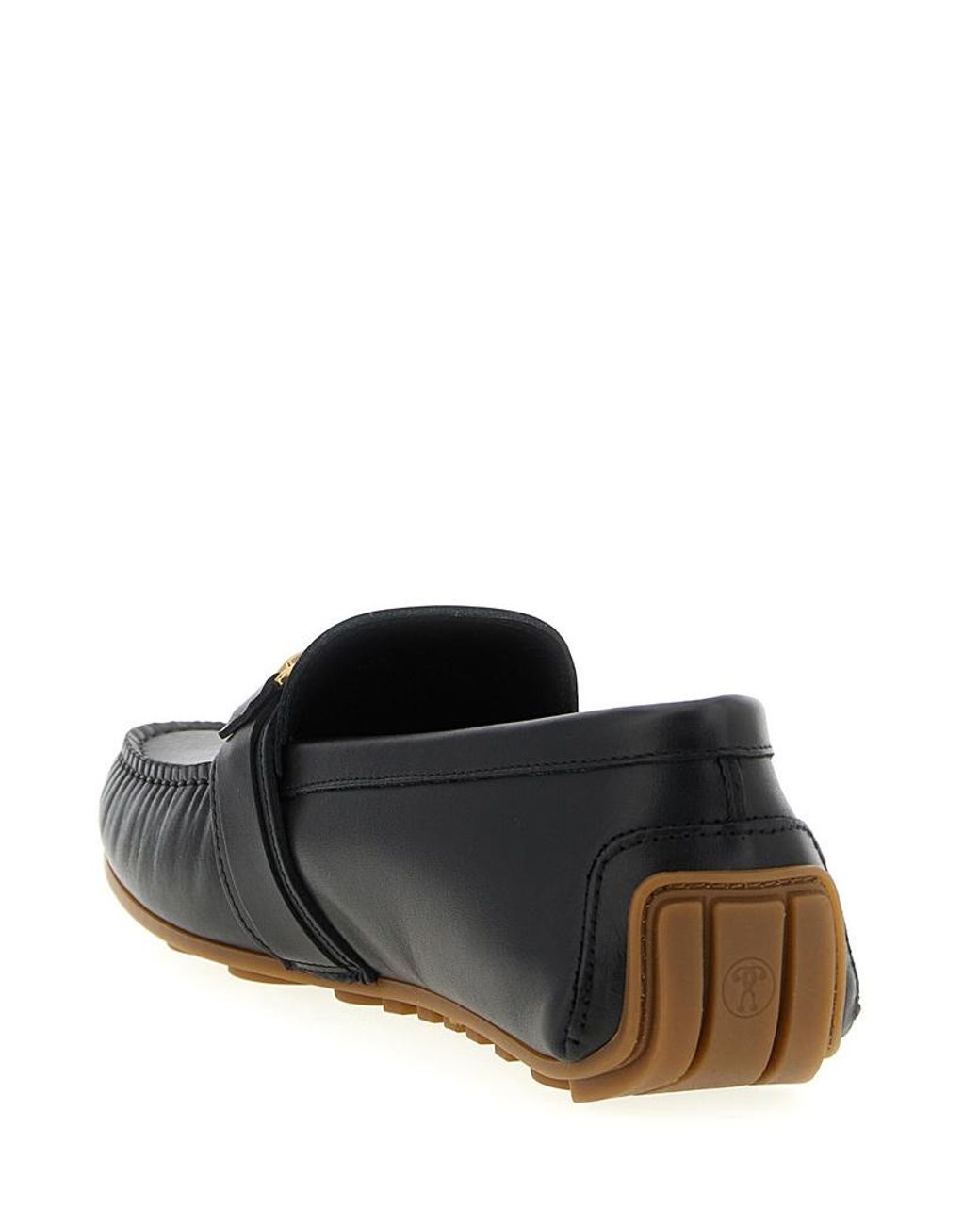 Moschino Black Logo Plaque Penny Loafers for men