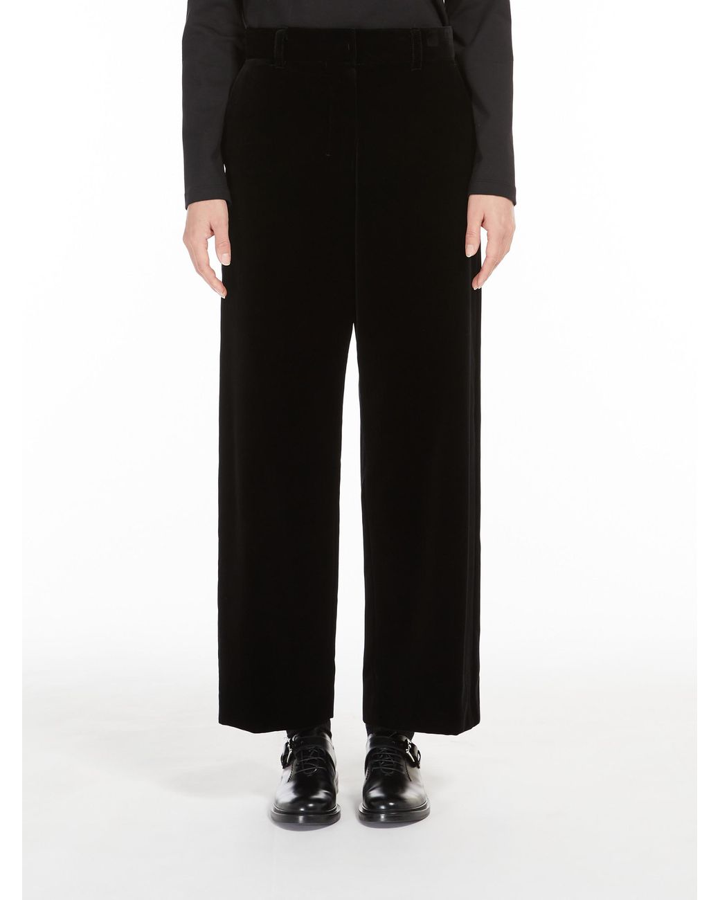 Max Mara Black 'S Wide Leg Cropped Trousers