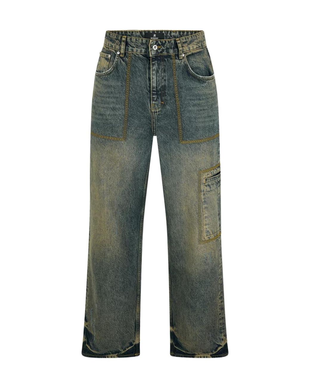Represent Green Straight-Leg Jeans for men