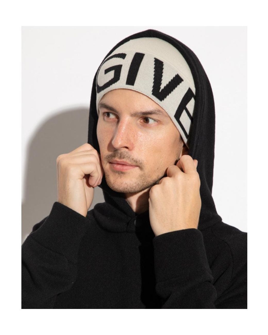 Givenchy White Mark Woolen Cap for men