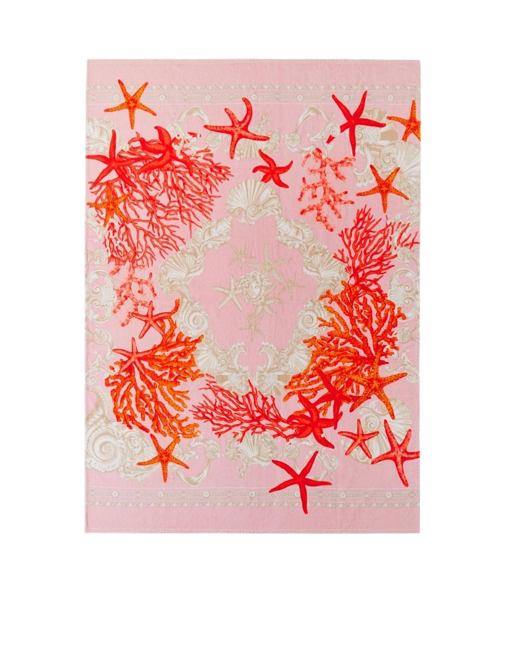 Versace Red Barocco Sea Towel for men