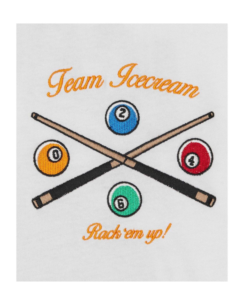 ICECREAM White Crew Neck Short-Sleeved T-Shirt for men